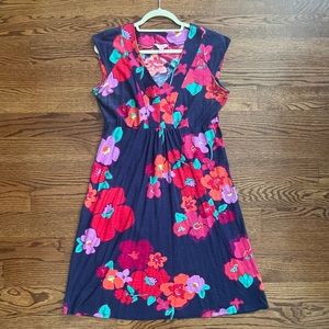Lily Pulitzer navy bright floral slub jersey dress